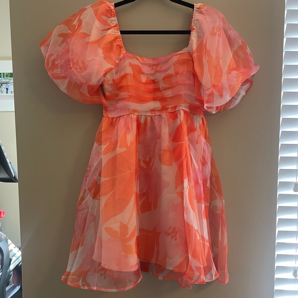 Pink & Orange Printed Dress
